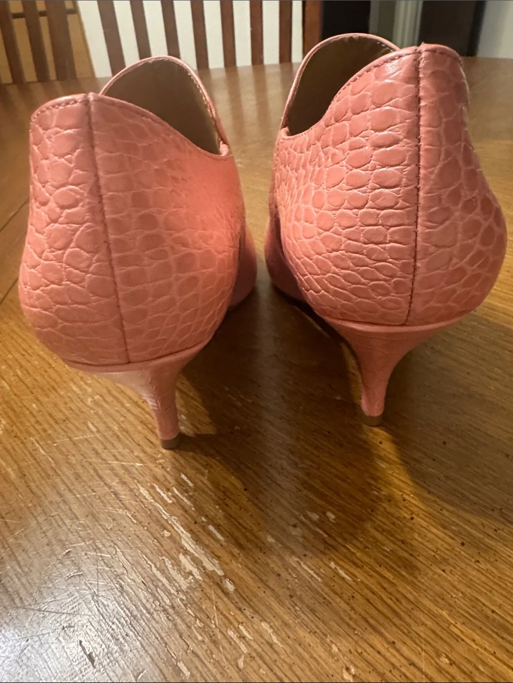 Tory Burch Georgina Croc Embossed Pink Leather Ankle Bootie Size 9 EUC